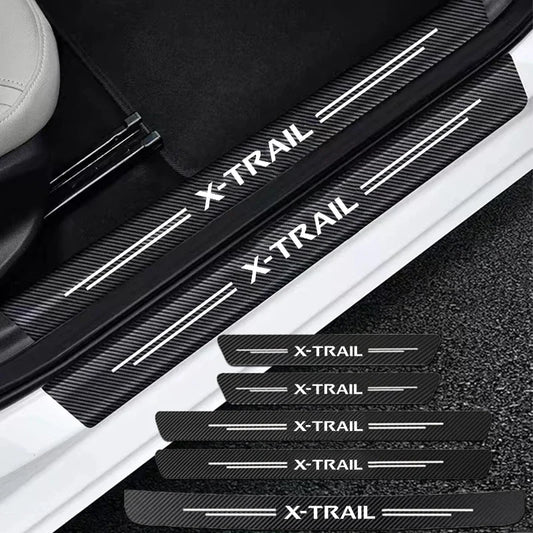 Carbon Fiber Door Sill Protector Sticker | Anti-Scuff Strip Kit