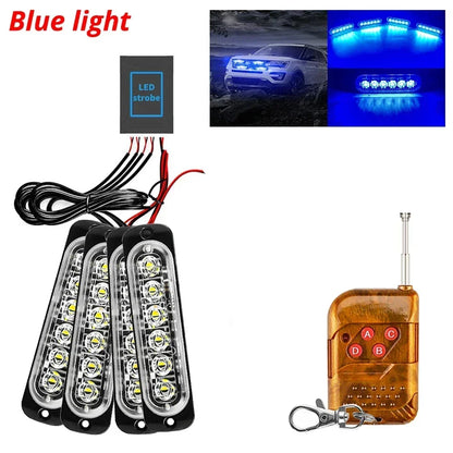 12-24V LED Strobe Lights - 18-Mode Vehicle Warning Set