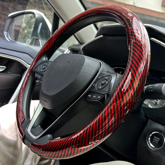 Carbon Fiber Laser Steering Wheel Cover – Anti-Slip