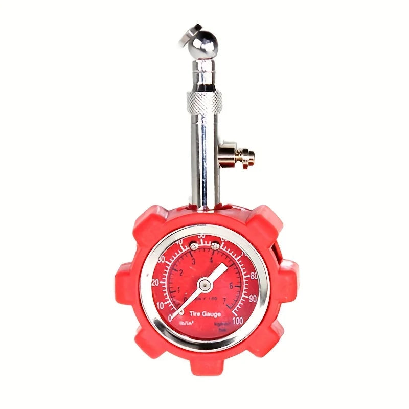 Analog Tire Pressure Gauge – High Accuracy Metal, 360° Rotatable Head