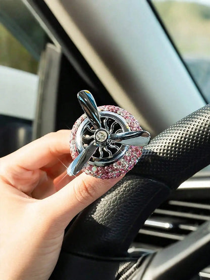 Luxury Rhinestone Rotating Car Air Freshener