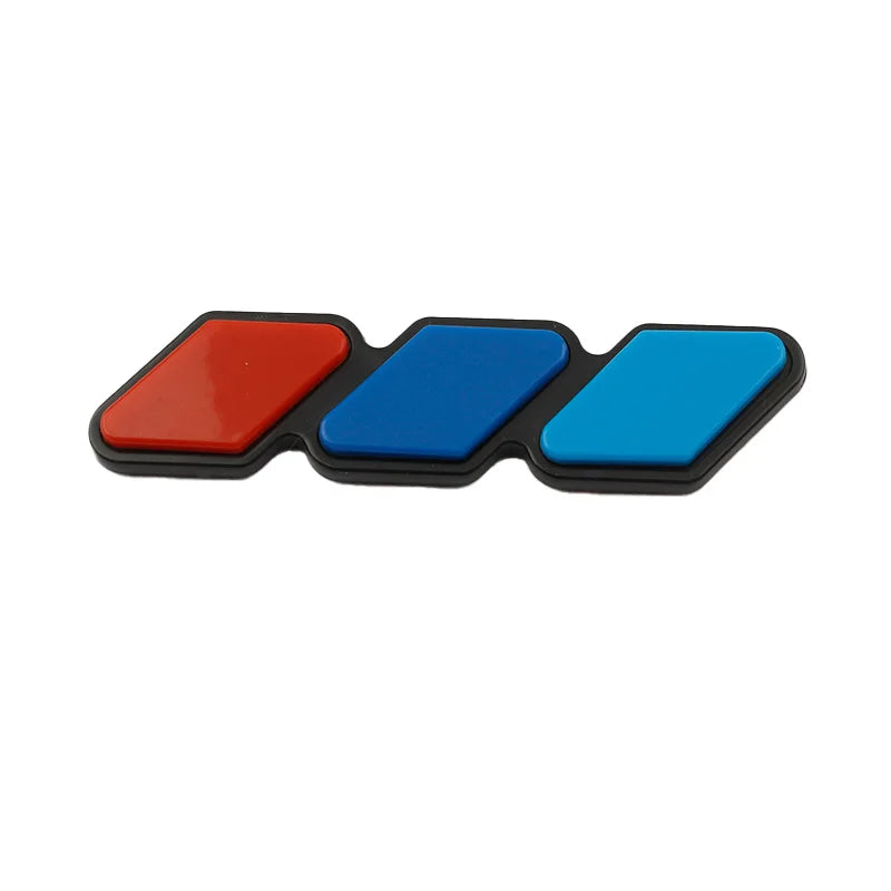 3D Tri-Color Front Grille Emblem Sticker – Car Badge Decal