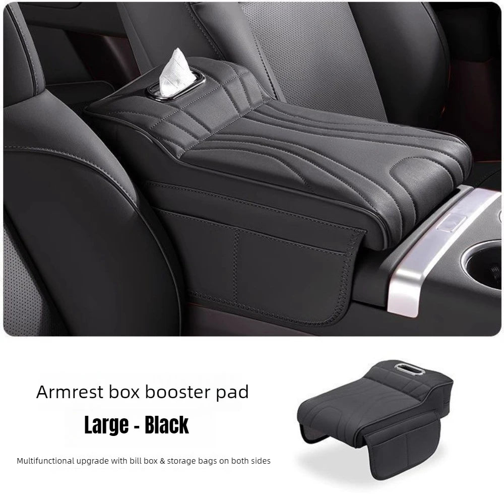 Car Armrest Booster Pad with Storage Pocket – Comfort Cushion
