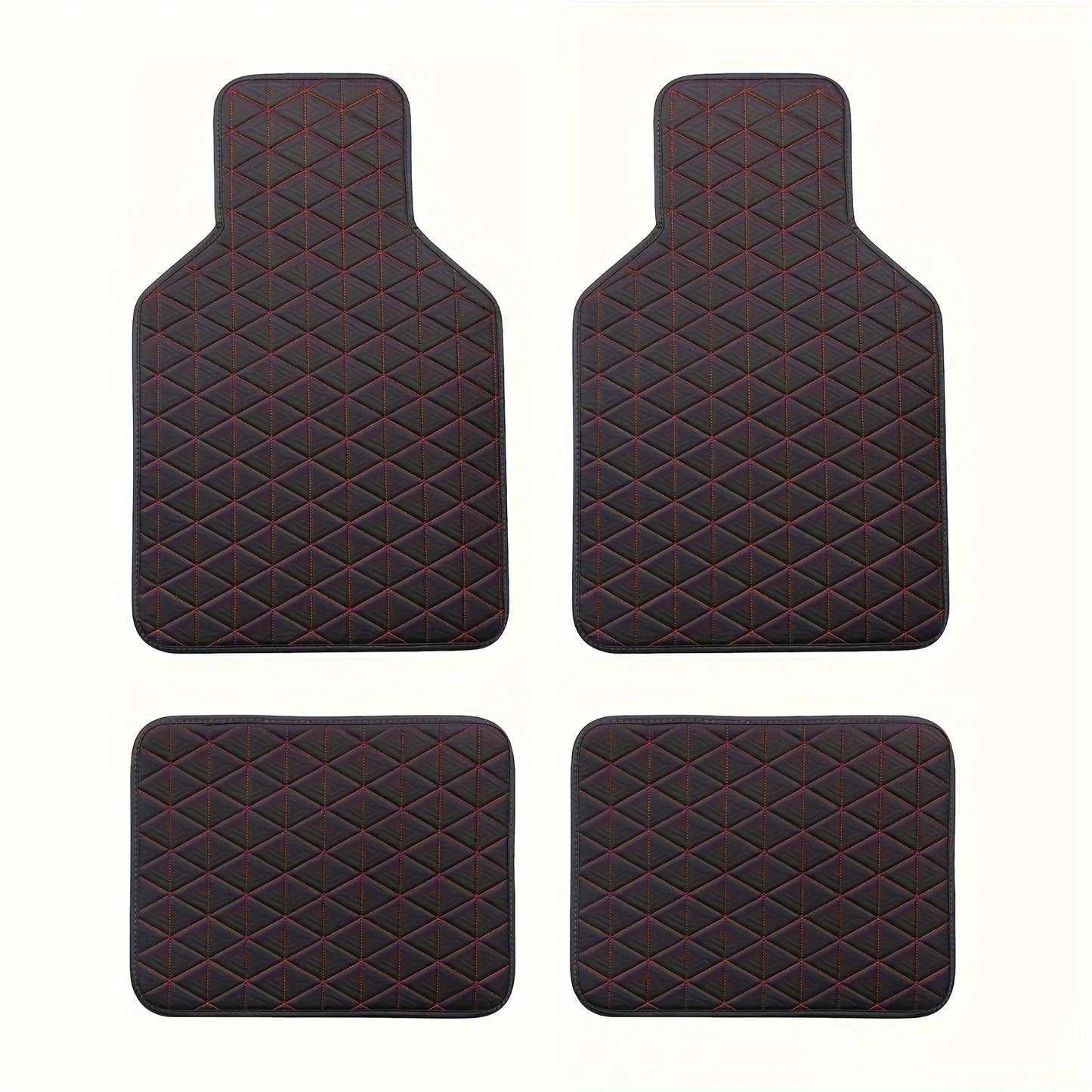 PU Leather Car Floor Mats – 4-Piece Waterproof Set