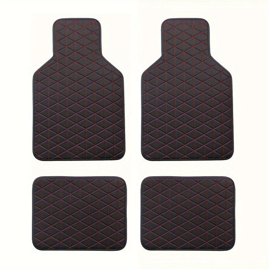 PU Leather Car Floor Mats – 4-Piece Waterproof Set