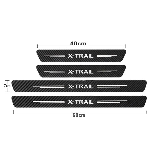 Carbon Fiber Door Sill Protector Sticker | Anti-Scuff Strip Kit