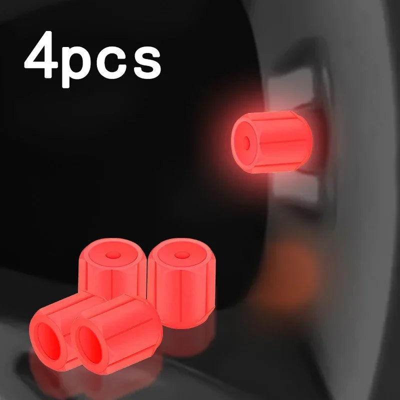 4Pcs Luminous Tire Valve Caps