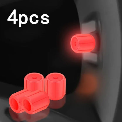 4Pcs Luminous Tire Valve Caps