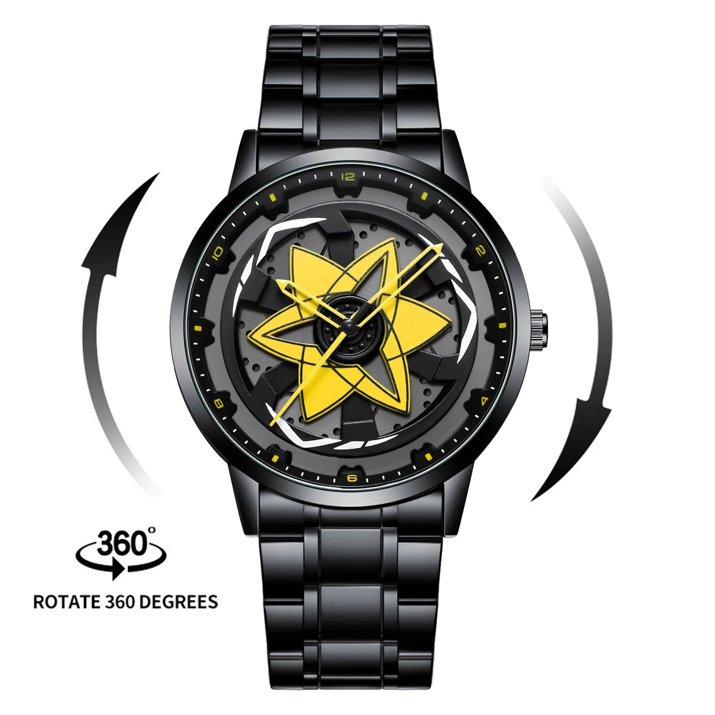 Drehendes Geometrisches Zifferblatt Armbanduhr