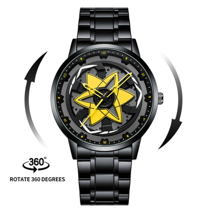 Drehendes Geometrisches Zifferblatt Armbanduhr