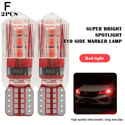 T10 LED Car Bulbs - 2-Piece Color Accent Set
