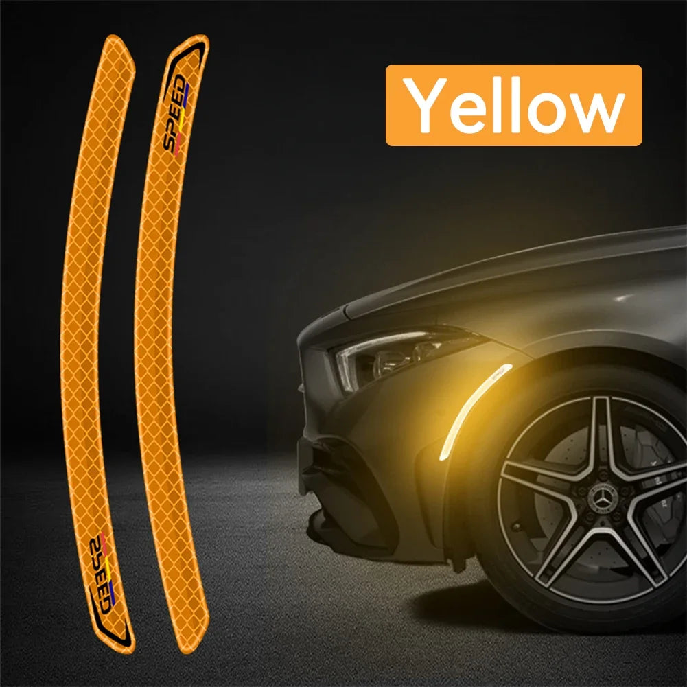 Car Wheel Arch Reflective Stickers – Safety Warning Strips (2 pcs)
