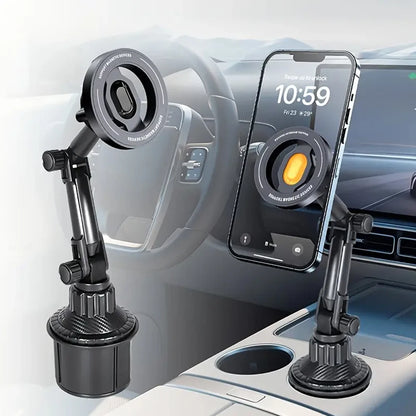 Magnetic Car Cup Holder Phone Mount with Adjustable Arm