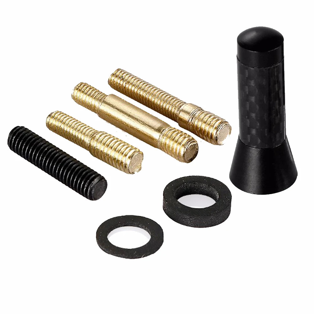 Short Stubby Car Antenna – Carbon Fiber & Metal AM/FM Signal Booster
