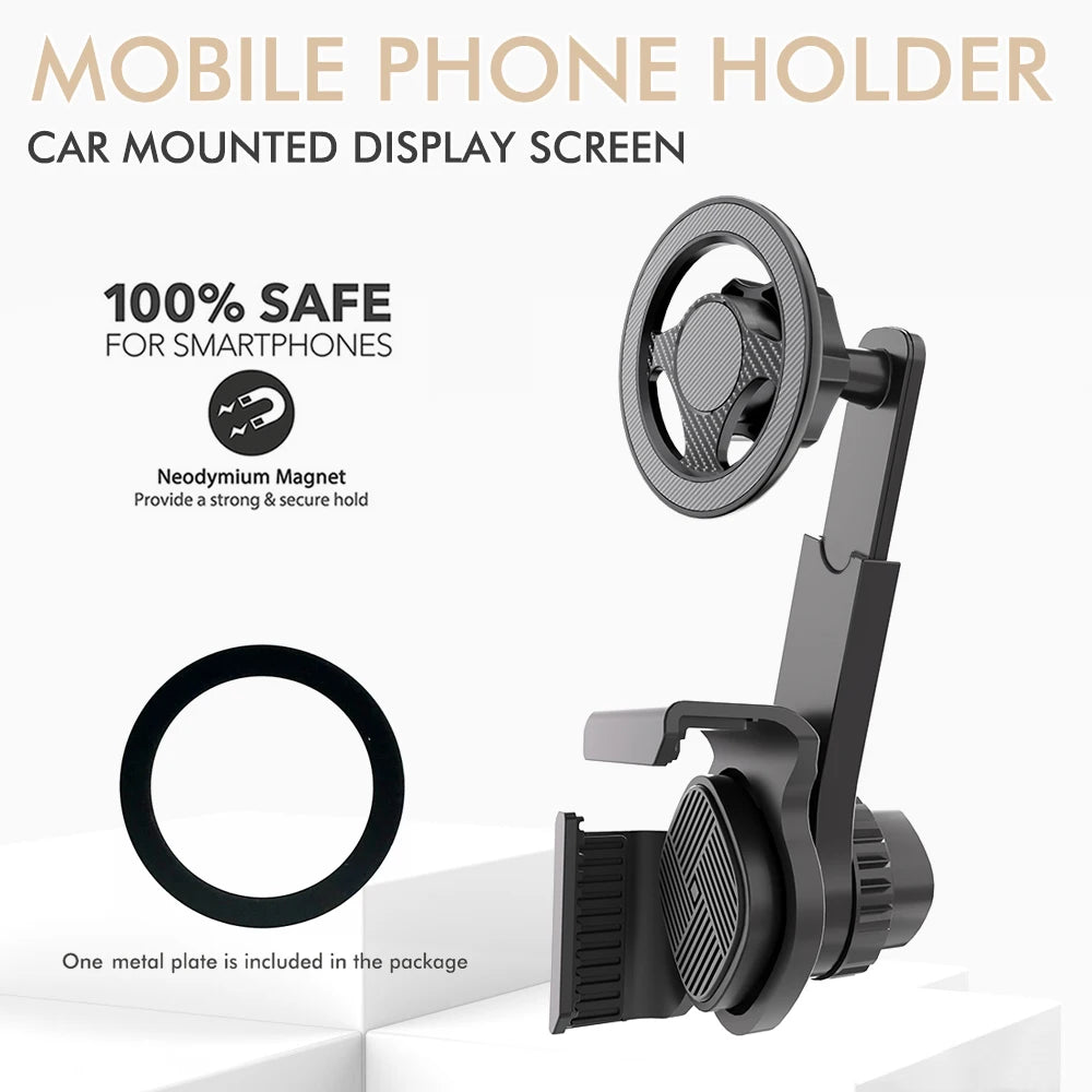 Magnetic Car Phone Holder – 360° Rotation Foldable Mount