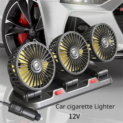 3-Head Car Fan – 360° Adjustable Electric Fan USB / 12V / 24V, 2 Speeds