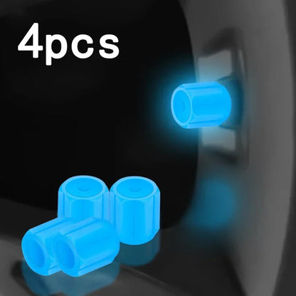 4Pcs Luminous Tire Valve Caps