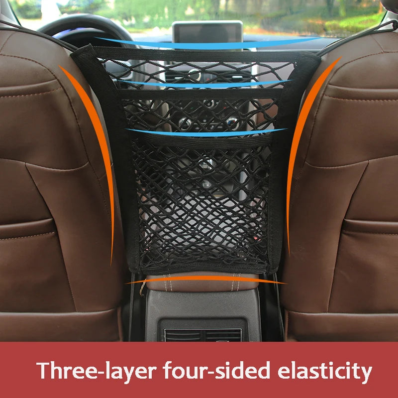 Car Seat Gap Organizer Net – Elastic Mesh Divider & Pet Barrier