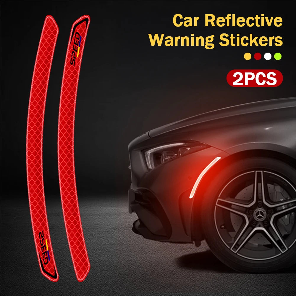 Car Wheel Arch Reflective Stickers – Safety Warning Strips (2 pcs)