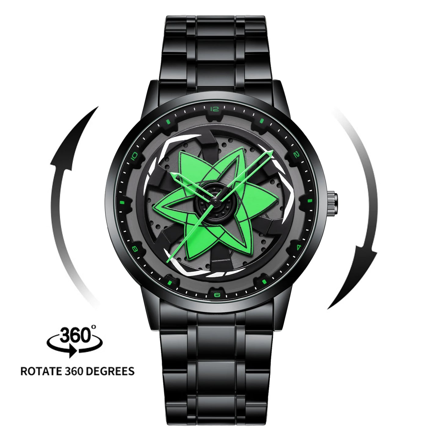 Drehendes Geometrisches Zifferblatt Armbanduhr
