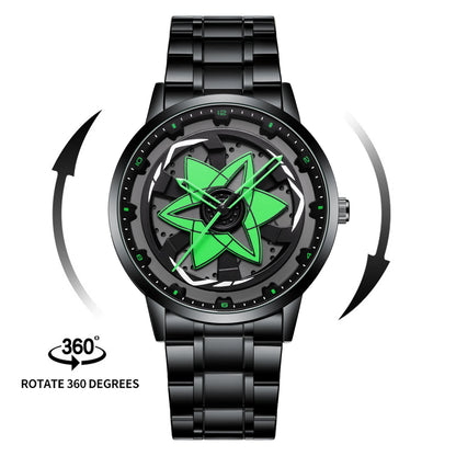 Drehendes Geometrisches Zifferblatt Armbanduhr