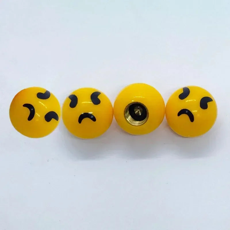 4Pcs/Set Smiley Ball Tire Valve Caps