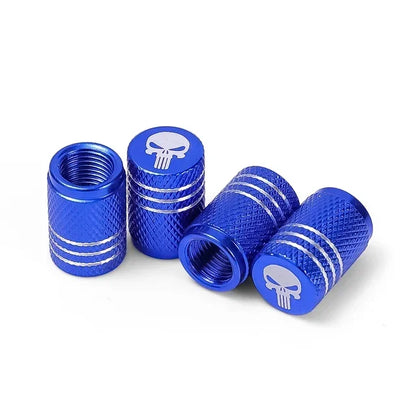 4Pcs/Lot Skull Tire Stem Air Valve Caps