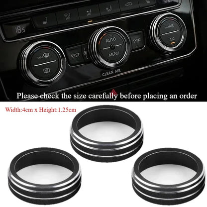 AC Control Ring Trim Cover – Aluminium Alloy Interior Trim Set of 3