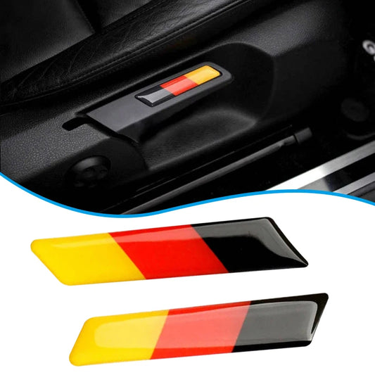 Car Seat Adjustment Knob Trim Stickers – Germany Flag Style Door Interior (2 pcs)