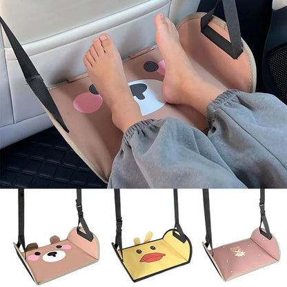 Kids Car Seat Foot Rest - Cartoon Backseat Hammock