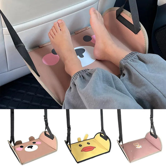 Kids Car Seat Foot Rest - Cartoon Backseat Hammock