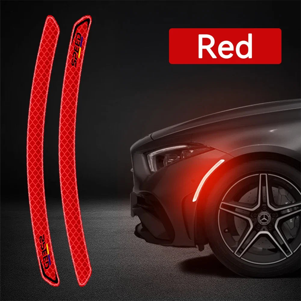 Car Wheel Arch Reflective Stickers – Safety Warning Strips (2 pcs)