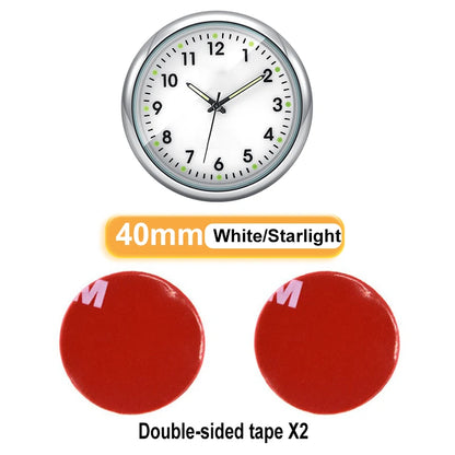 Mini Car Clock – Stick-On Quartz with Sapphire Glass & Luminous Dial