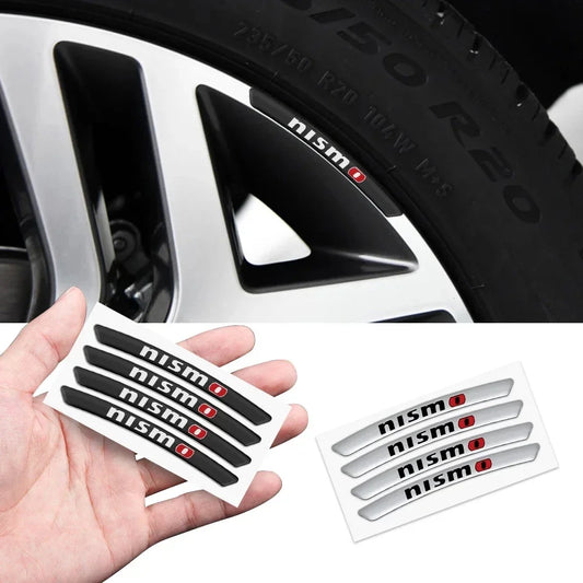 Aluminum Car Wheel Hub Stickers – Tire Rim Decoration (4 pcs)
