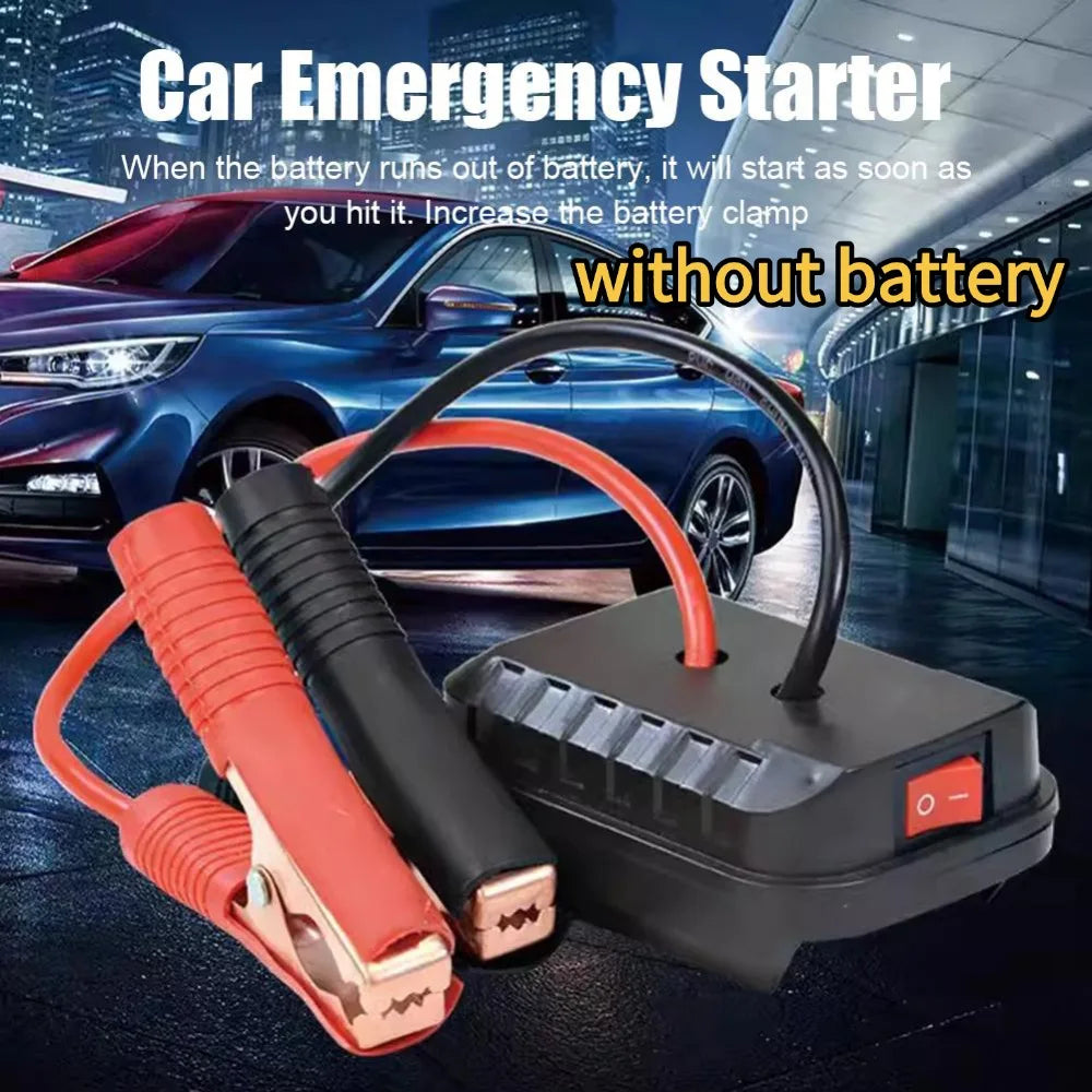 Car Jump Starter Adapter – Tool Battery Converter with Booster Clips & USB