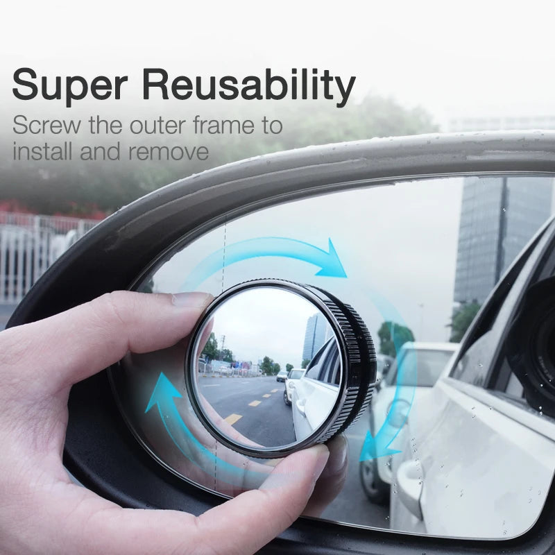 360° Blind Spot Mirror – HD Wide Angle Convex Car Auxiliary Mirror (2pcs)