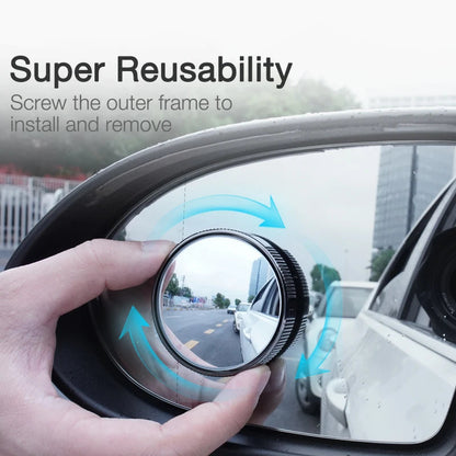 360° Blind Spot Mirror – HD Wide Angle Convex Car Auxiliary Mirror (2pcs)