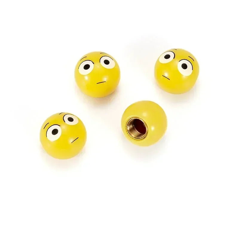 4Pcs/Set Smiley Ball Tire Valve Caps