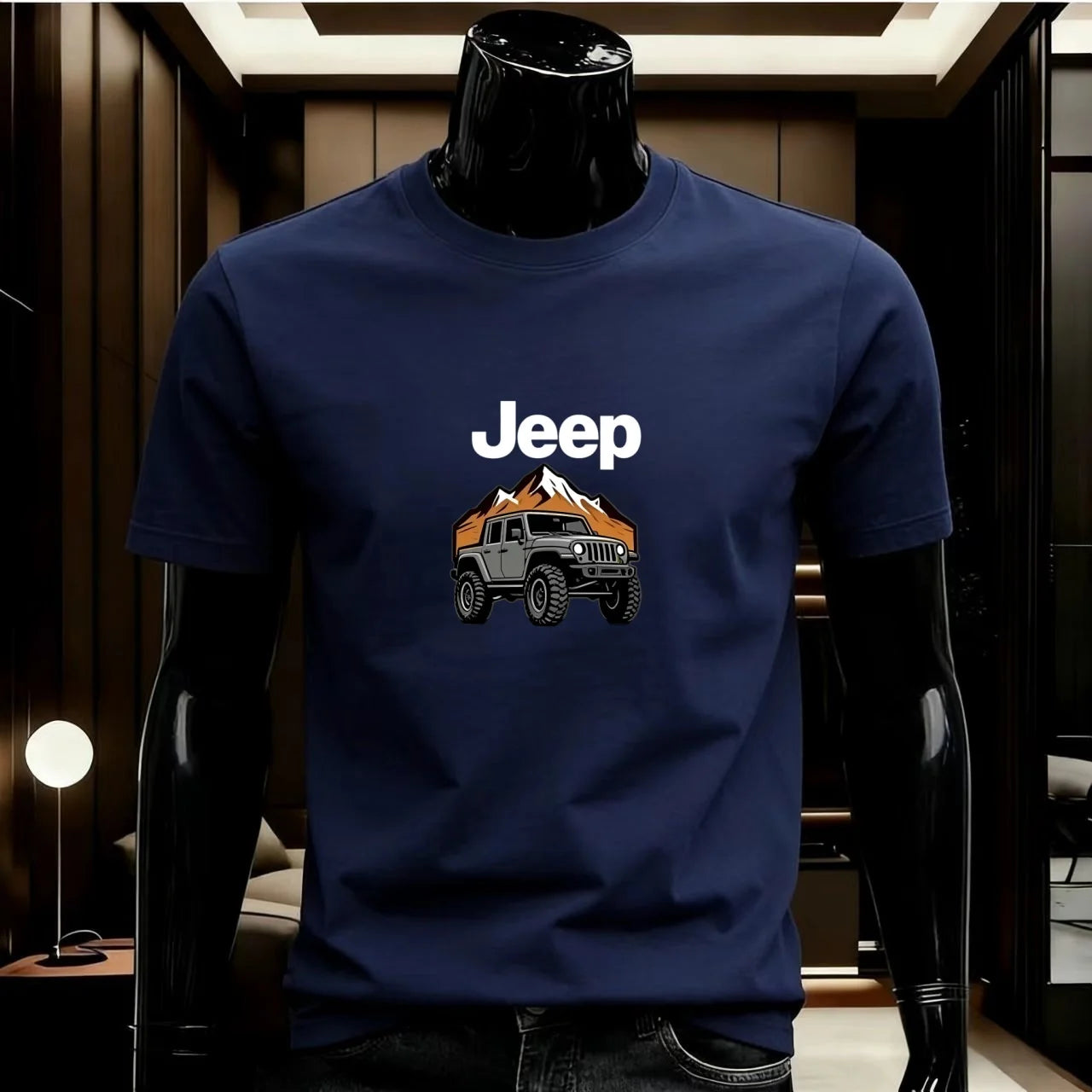 Off-Road Print Cotton T-Shirt – Men's Casual Summer Tee