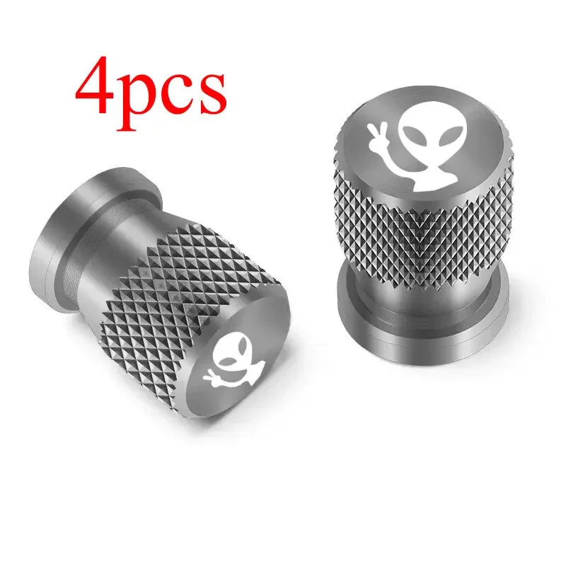 4Pcs Alien Car Wheel Tire Valve Cap