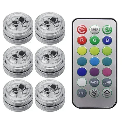 Wireless RGB LED Car Interior Ambient Light – 6-Pack + Remote