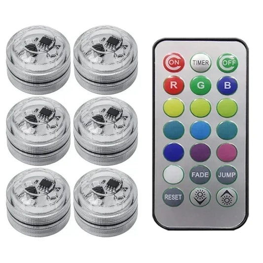 Wireless RGB LED Car Interior Ambient Light – 6-Pack + Remote