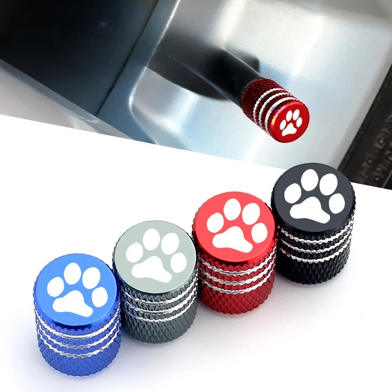 Paw Theme Tire Valve Caps