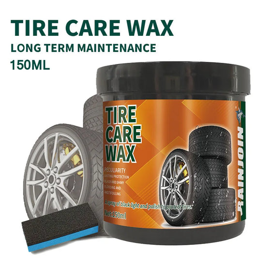 Tire Shine Wax with Sponge – Car Tyre Cleaner & Brightener