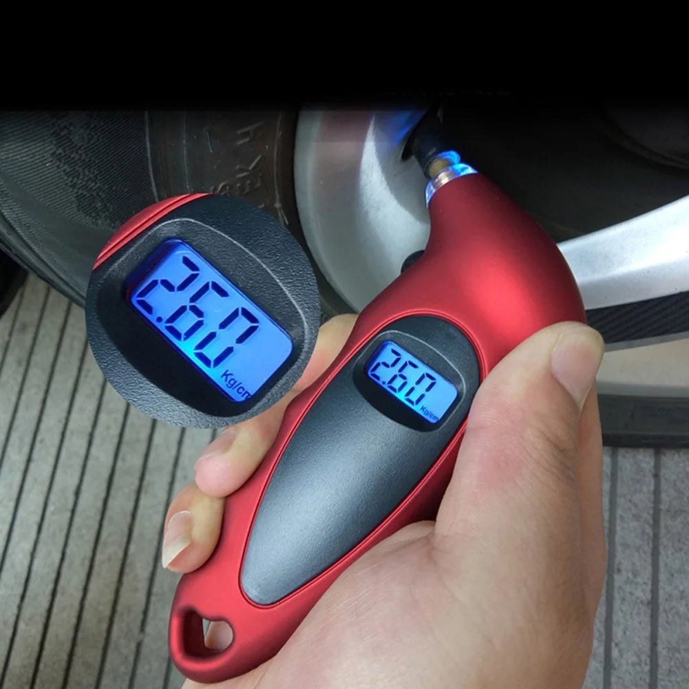Digital Tire Pressure Gauge – Backlit LCD with Lighted Nozzle, 0–150 PSI