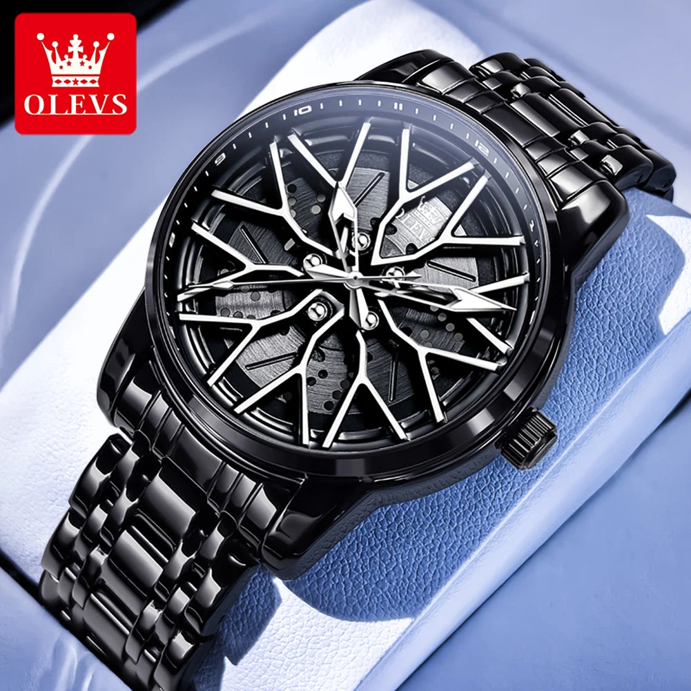 Luxury Skeleton Wheel Design Quartz Watch