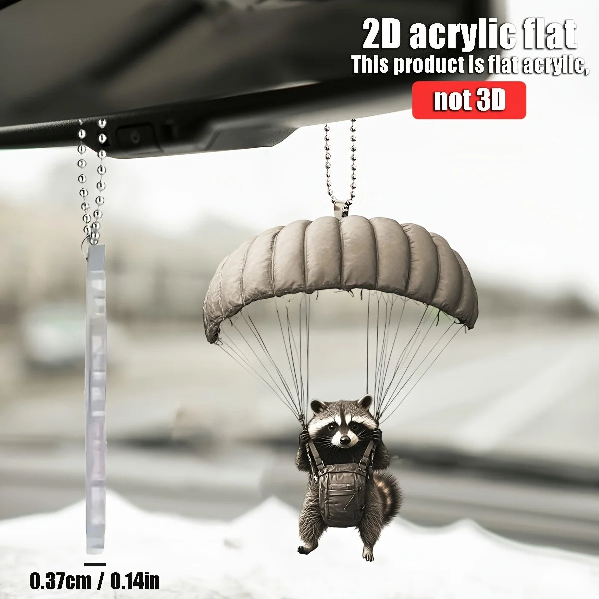 Parachute Raccoon Hanging Ornament