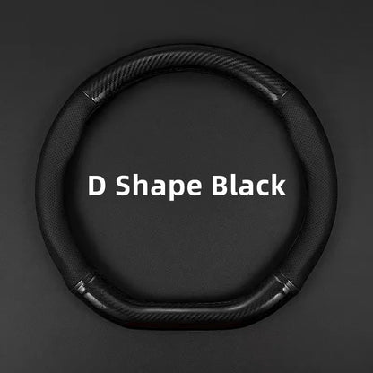 Carbon Fiber Steering Wheel Cover – Leather Anti-Slip