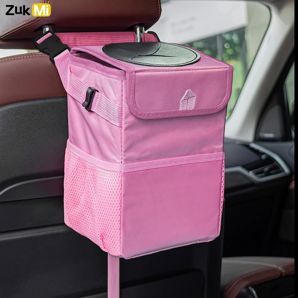 Collapsible Car Trash Can with Lid | Oxford Cloth