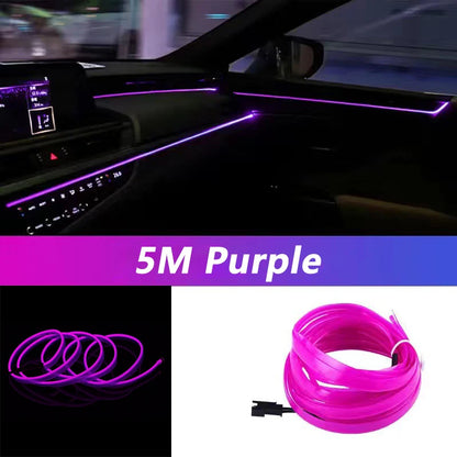 5m Neon EL Wire Car Interior Light – USB Ambient Atmosphere Strip (DIY)